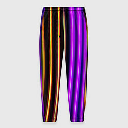Брюки на резинке мужские Неоновые линейные фонари - Фиолетовый, цвет: 3D-принт