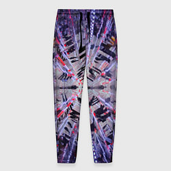 Мужские брюки Неоновый абстрактный коридор - Фиолетовый