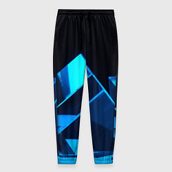 Мужские брюки Неоновые объёмный куб - Синий