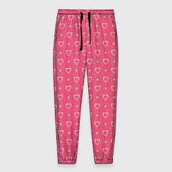 Мужские брюки Розовые сердечки паттерн