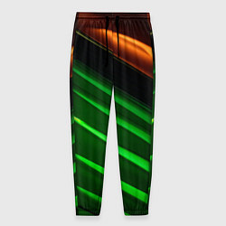 Мужские брюки Абстрактные зелёные и оранжевые поверхности