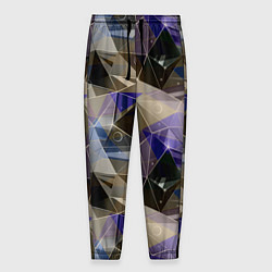 Мужские брюки Полигональный абстрактный: бежевый, коричневый, си