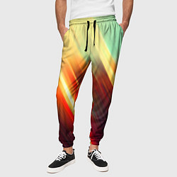 Брюки на резинке мужские Яркие размытые полосы, цвет: 3D-принт — фото 2