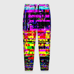 Мужские брюки Яркий пиксельный красочный глитч