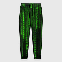 Брюки на резинке мужские Двоичный код зеленый, цвет: 3D-принт
