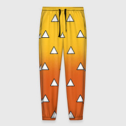 Брюки на резинке мужские Оранжевое кимоно с треугольниками - Зеницу клинок, цвет: 3D-принт