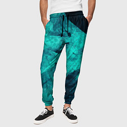 Брюки на резинке мужские Текстура малахита, цвет: 3D-принт — фото 2