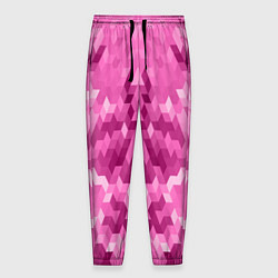 Мужские брюки Яркий малиново-розовый геометрический узор