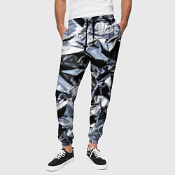 Брюки на резинке мужские Aesthetic visual art silver, цвет: 3D-принт — фото 2