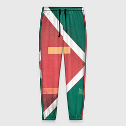Мужские брюки Абстрактная красная и зелёная поверхность с линиям