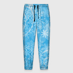 Мужские брюки Морозный узор на голубом стекле