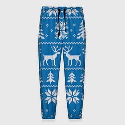 Мужские брюки Рождественский синий свитер с оленями