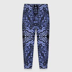 Мужские брюки Ажурный модный кружевной синий узор