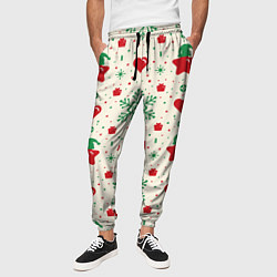 Брюки на резинке мужские Love new year, цвет: 3D-принт — фото 2