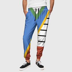 Брюки на резинке мужские Винтаж - 70-е - спортивный стиль, цвет: 3D-принт — фото 2