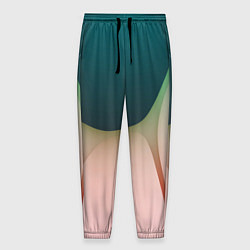 Мужские брюки Абстрактные зелёные и розовые пластины