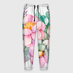 Мужские брюки Пастельные цветы - посередине