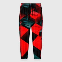 Мужские брюки Кубы геометрии красный и чёрный