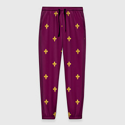 Мужские брюки Геральдическая лилия на пурпурном фоне