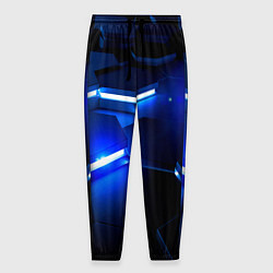 Мужские брюки Металлические соты с синей подсветкой