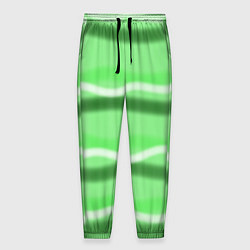 Брюки на резинке мужские Зеленые волны, цвет: 3D-принт