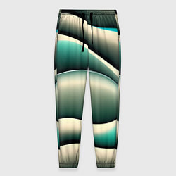Брюки на резинке мужские Зеленая плавная волна, цвет: 3D-принт