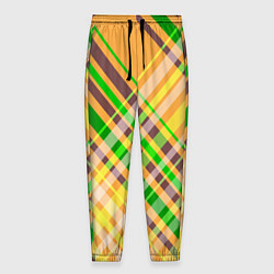 Мужские брюки Желто-зеленый геометрический ассиметричный узор