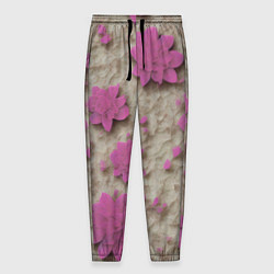 Мужские брюки Розовые цветы объемные