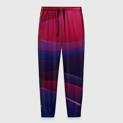 Брюки на резинке мужские Сине красные волны - градиент, цвет: 3D-принт