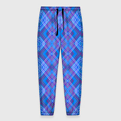 Мужские брюки Геометрический рисунок из розовых линий на синем ф