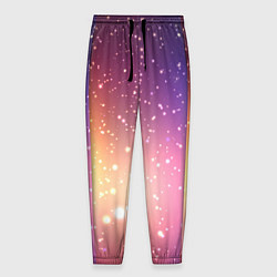 Мужские брюки Желто фиолетовое свечение и звезды