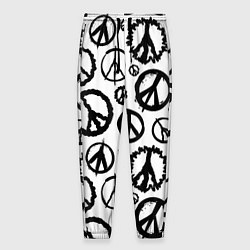 Брюки на резинке мужские Many peace logo, цвет: 3D-принт