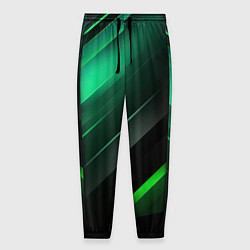 Мужские брюки Black green abstract