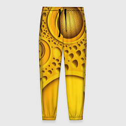 Брюки на резинке мужские Желтая объемная текстура, цвет: 3D-принт
