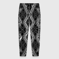 Мужские брюки Черно-белый узор Искаженная геометрия