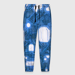 Мужские брюки Синие кибернетические схемы неон