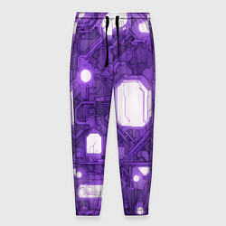 Мужские брюки Фиолетовые кибернетические схемы неон