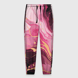 Мужские брюки Абстрактный черно-розовый мраморный узор