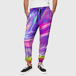 Брюки на резинке мужские Радужное северное сияние, цвет: 3D-принт — фото 2