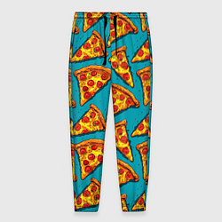 Мужские брюки Кусочки пиццы на синем фоне