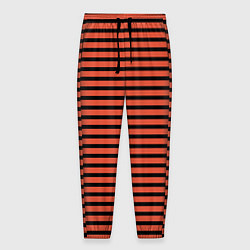 Мужские брюки Полосатый красно-оранжевый и чёрный