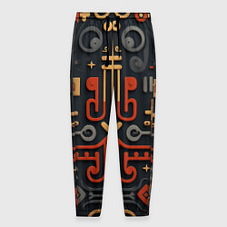Мужские брюки Абстрактный паттерн в славянском стиле на тёмном ф