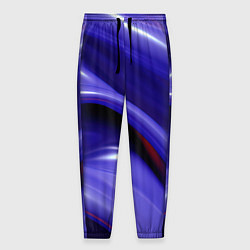 Брюки на резинке мужские Фиолетовые абстрактные волны, цвет: 3D-принт