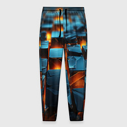Брюки на резинке мужские Темные плитки в лаве, цвет: 3D-принт