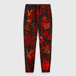 Брюки на резинке мужские Ёлочные игрушки и ёлки, цвет: 3D-принт