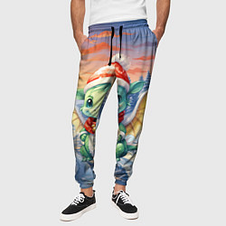 Брюки на резинке мужские Милый маленький дракон новогодний 2024 года нового, цвет: 3D-принт — фото 2