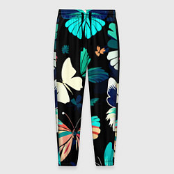 Мужские брюки Бирюзовые бабочки паттерн