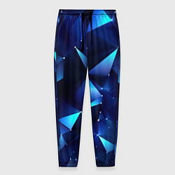 Мужские брюки Синие осколки из мелких абстрактных частиц