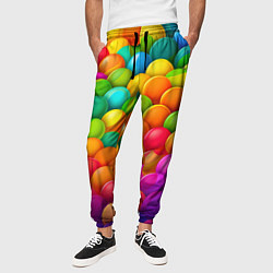 Брюки на резинке мужские Радужные пупырки, цвет: 3D-принт — фото 2