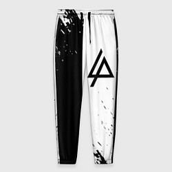 Брюки на резинке мужские Linkin park краски чёрнобелый, цвет: 3D-принт